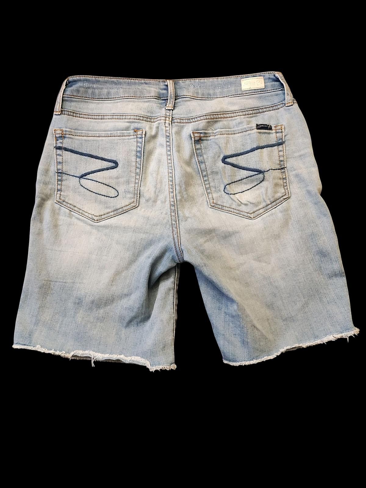Seven 7 Seven7 Stylish Blue Denim Shorts - Size 6 Size 28" / US 6 / IT 42 - 3 Thumbnail