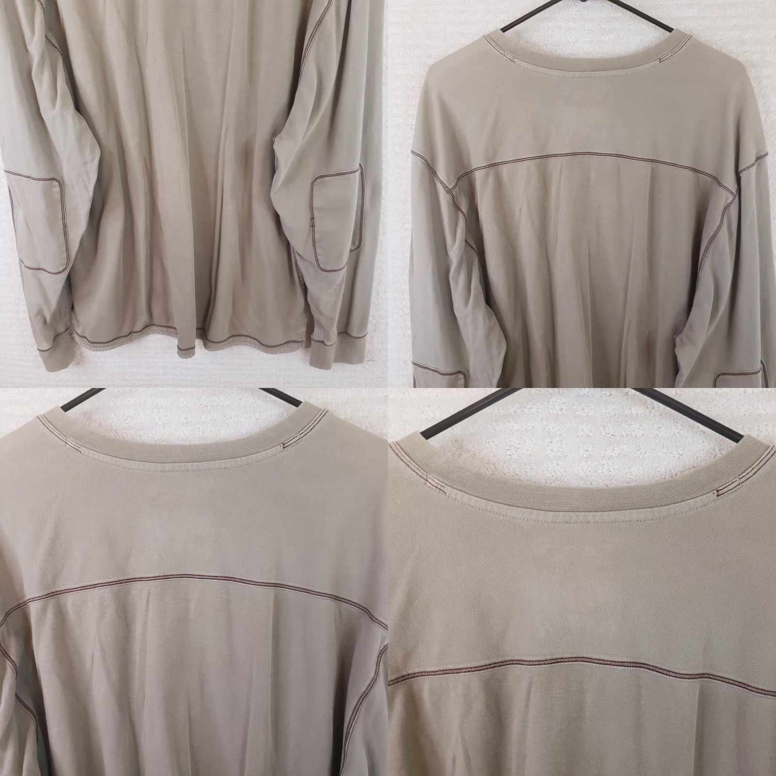 Vintage VINTAGE Thaddeus V-Neck Pullover Shirt Long Sleeve 2XL Beige Logo Knit Cotton Men Pullover Sports Kw 90s Size US XXL / EU 58 / 5 - 9 Thumbnail