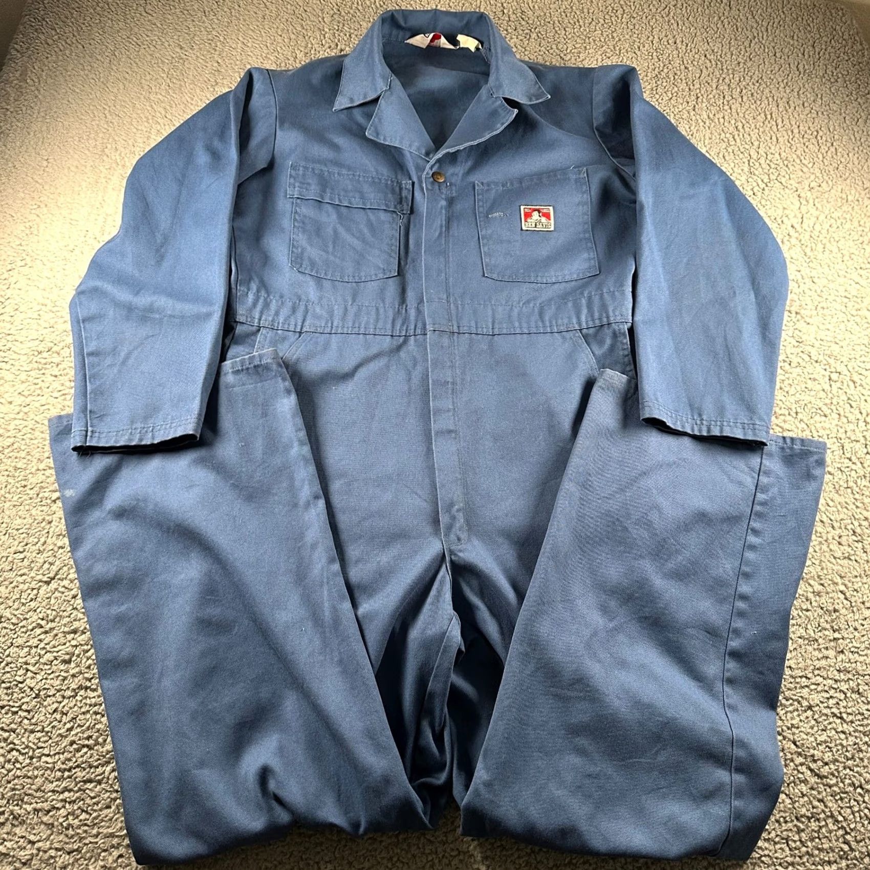 Ben Davis Ben Davis Coveralls Mens 40R Blue Workwear One-Piece Painter Cotton Size US 40 / EU 56 - 2 Thumbnail