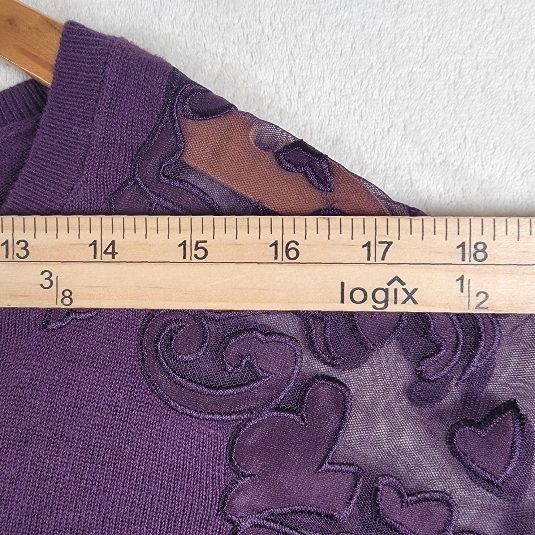 Vintage INC International Concepts Cardigan Sweater Women's Large Purple Blackberry Jam Floral Knit NWT Size L / US 10 / IT 46 - 7 Thumbnail