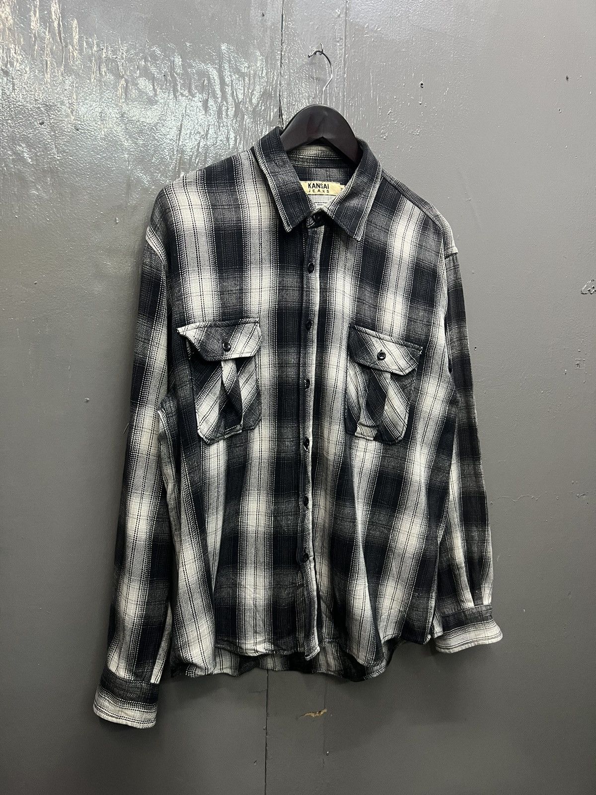 Kansai Yamamoto Kansai Jeans Flannel Plaid Size US L / EU 52-54 / 3 - 3 Thumbnail