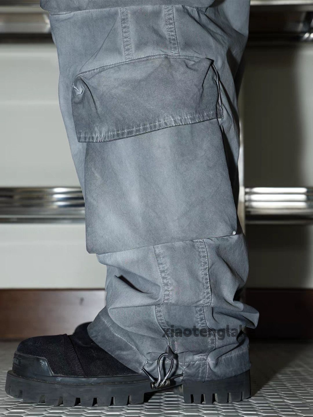 Vintage xtl washed faded utility loose baggy hiphop cargo pants Size US 38 / EU 54 - 2 Thumbnail