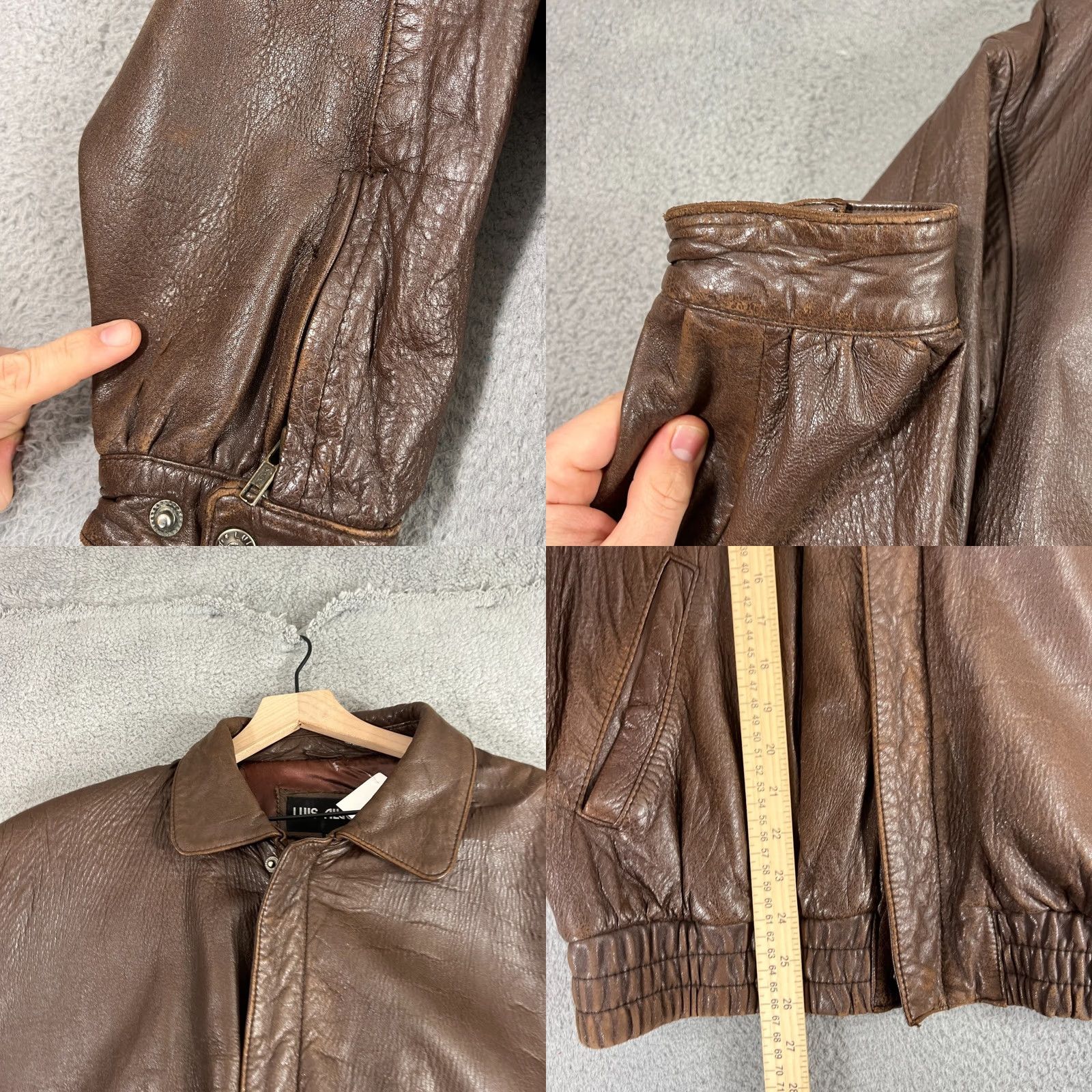 Vintage VINTAGE Luis Alvear Leather Bomber Jacket Size Large Brown Men's Size US L / EU 52-54 / 3 - 8 Thumbnail