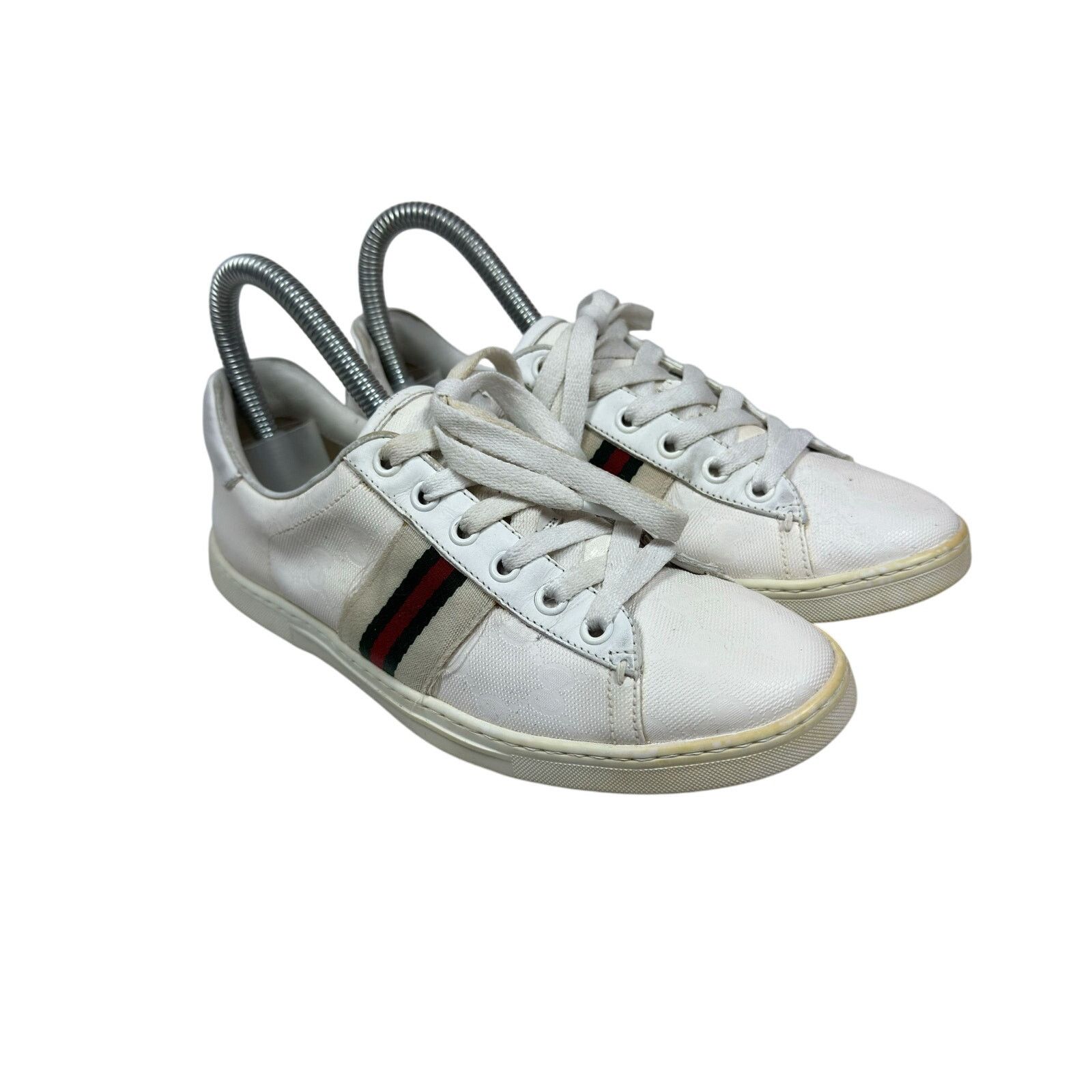 Gucci × Vintage Gucci White Leather Lace Up Sneakers Shoes 36 Size US 6 / IT 36 - 1 Thumbnail