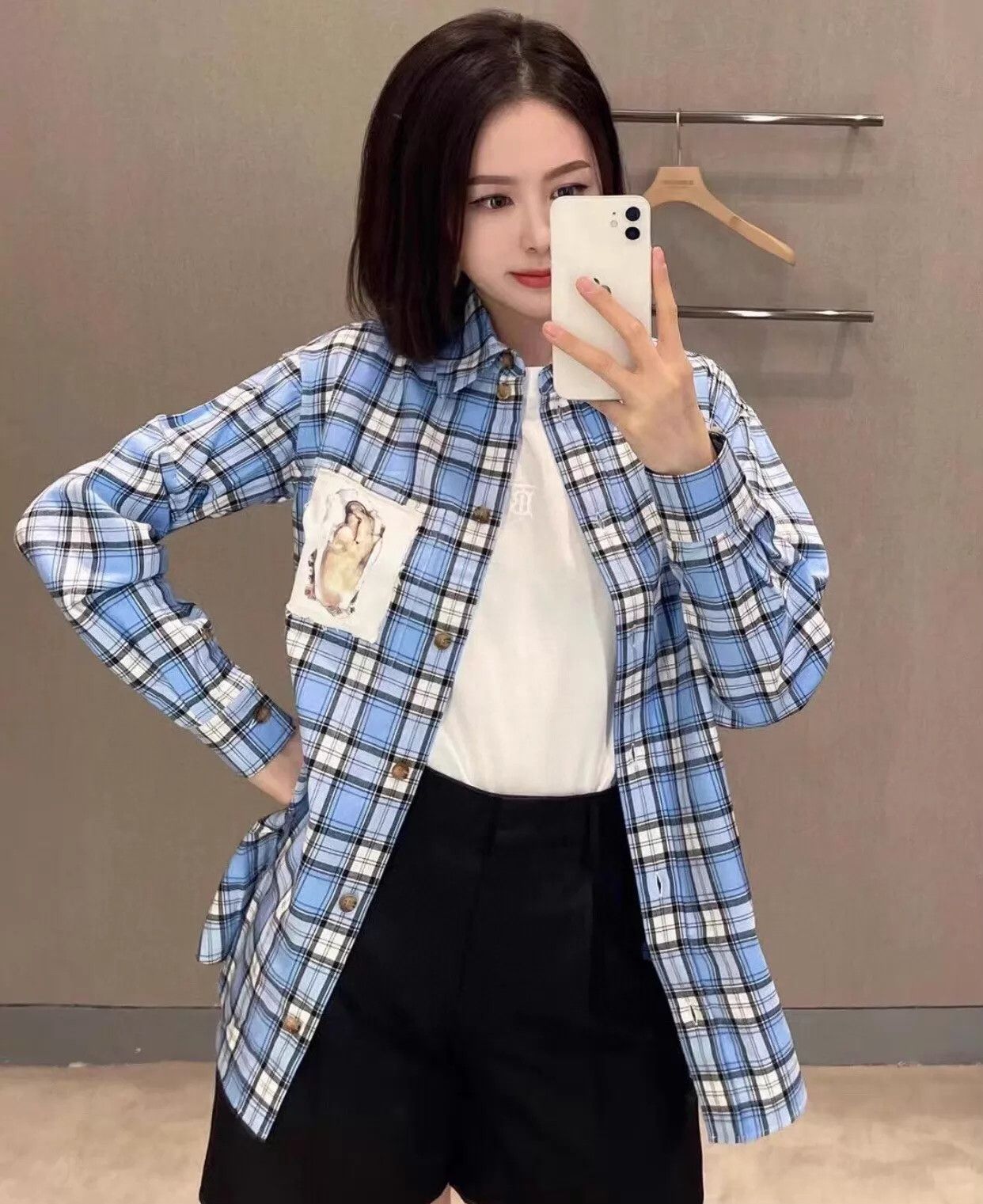 Burberry Burberry Montage logo women's blue check UK8 shirt-jacket Size S / US 4 / IT 40 - 2 Thumbnail