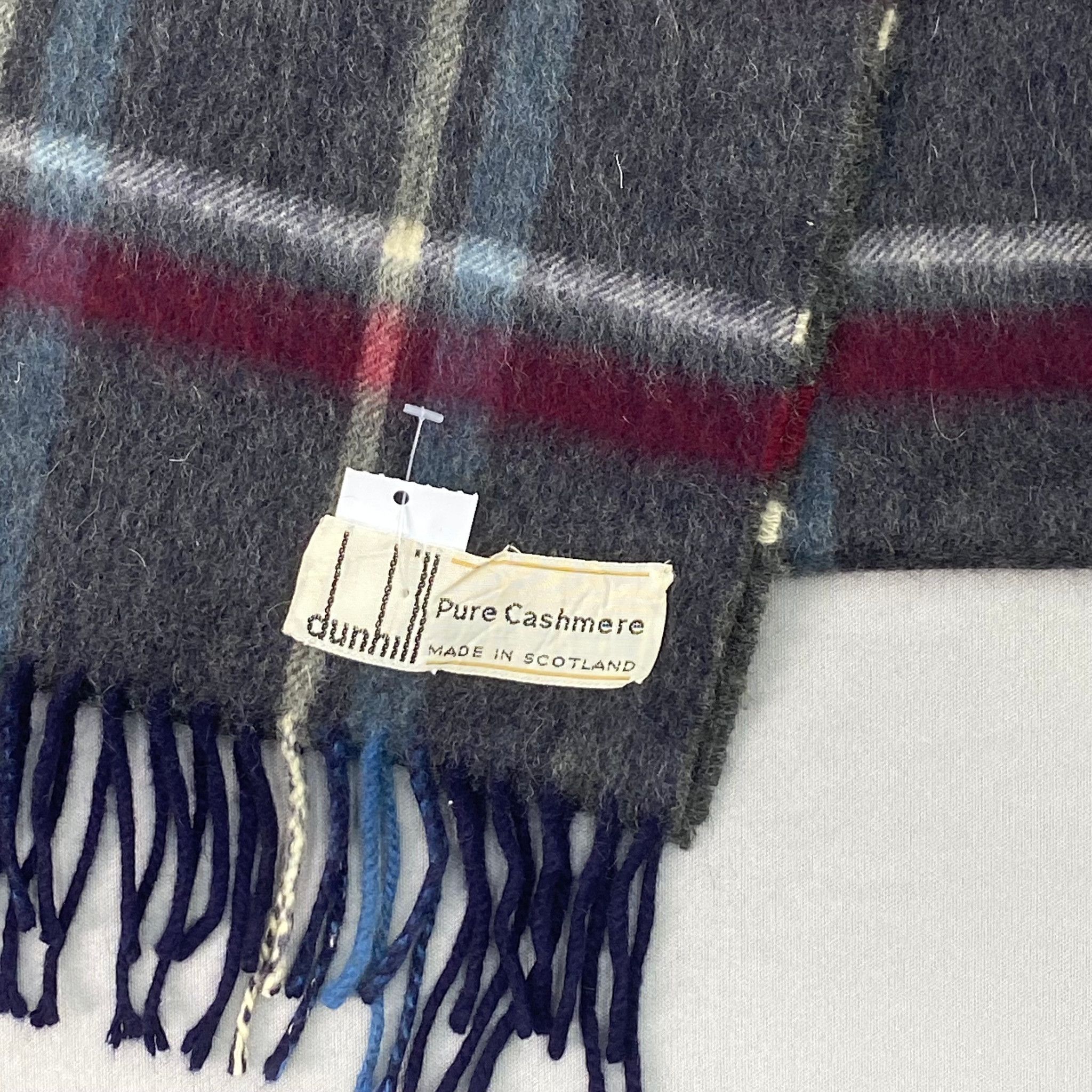 Alfred Dunhill Vintage Dunhill Scarf Muffler Wool Cashmere Plaid Scarves Size ONE SIZE - 4 Thumbnail