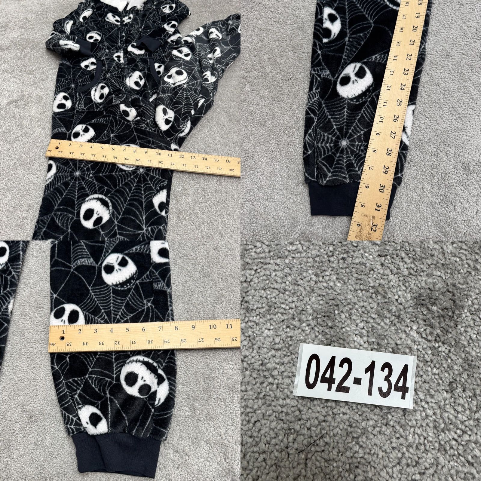 Disney VINTAGE? Disney Nightmare Before Christmas Jack Skellington 1 Piece Pajama Medium Fleece Size ONE SIZE - 10 Thumbnail