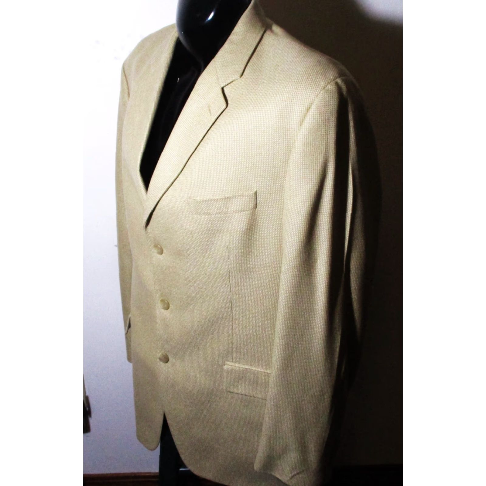 Ralph Lauren LAUREN Ralph Lauren Blazer Men Tan 46 Long Wool Blend 3-Button Jacket Single-Breasted Viscose Lining Dry Clean Only Adult Mens Jacket/Coat Size 46R - 4 Thumbnail