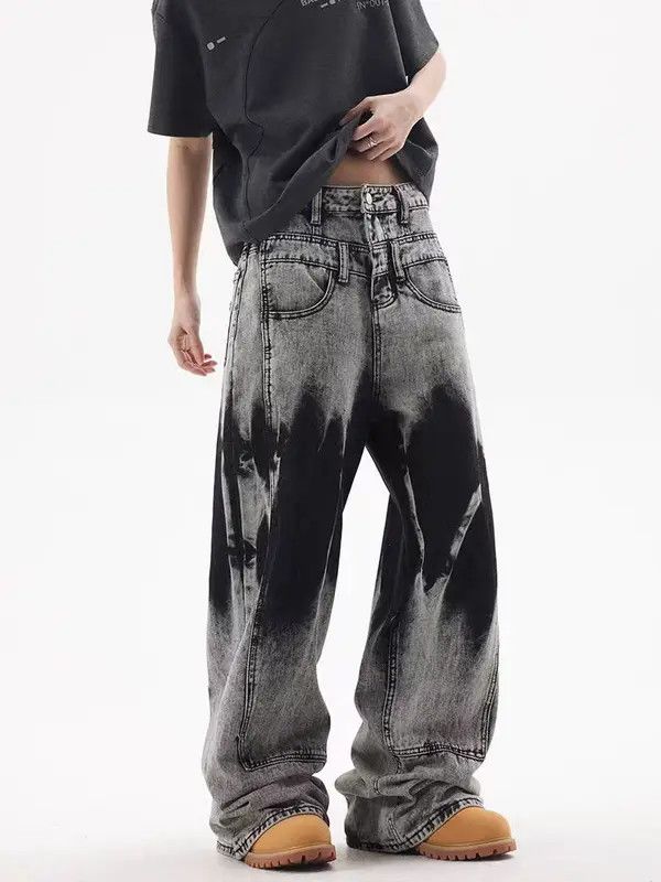 Jean Heavyweight vintage wash tie-dye hip-hop baggy jeans Size US 30 / EU 46 - 6 Thumbnail