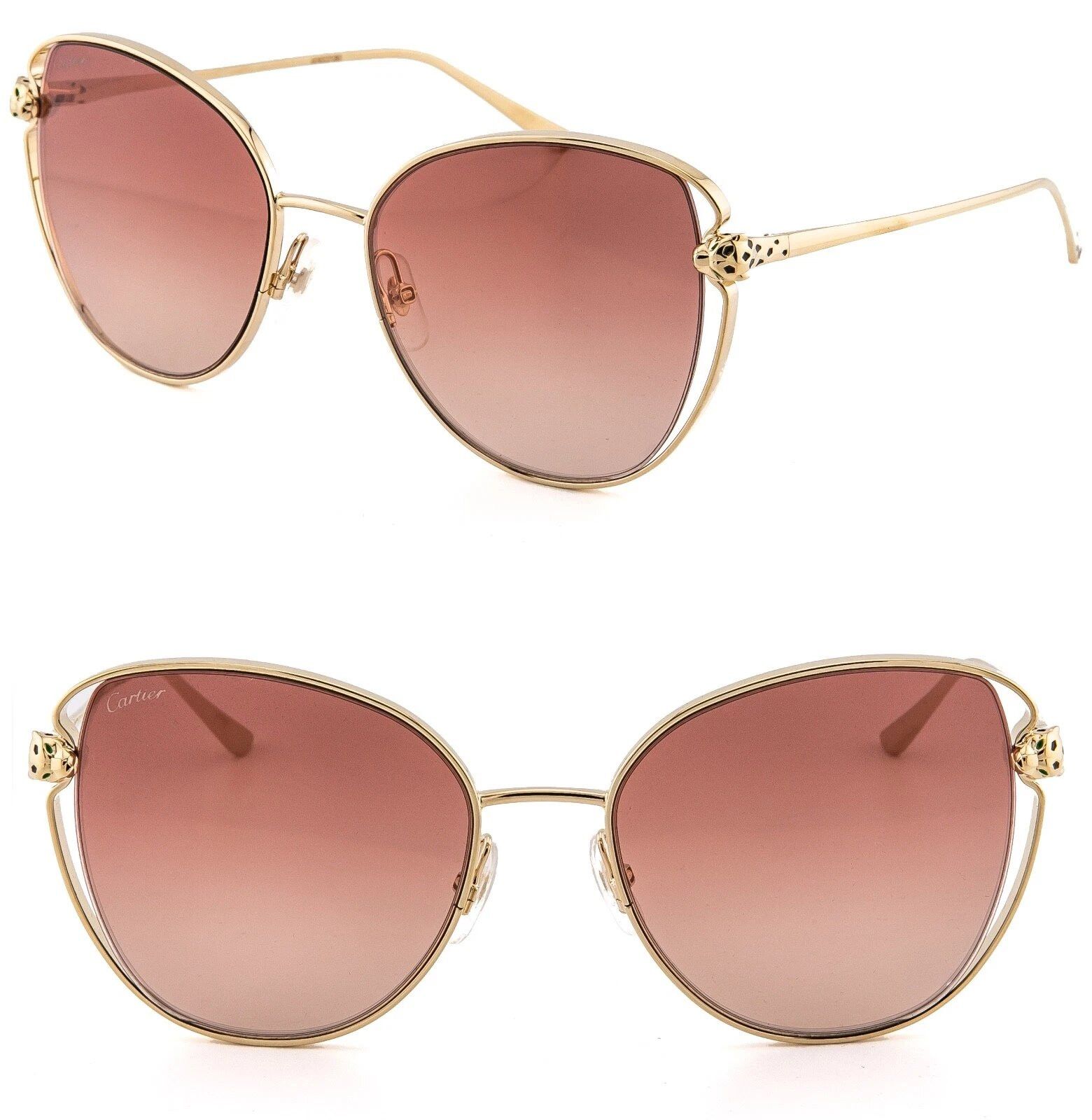 Cartier CARTIER PANTHERE Head CT0236 Gold Mirrored Sunglasses 0236 Size ONE SIZE - 1 Thumbnail