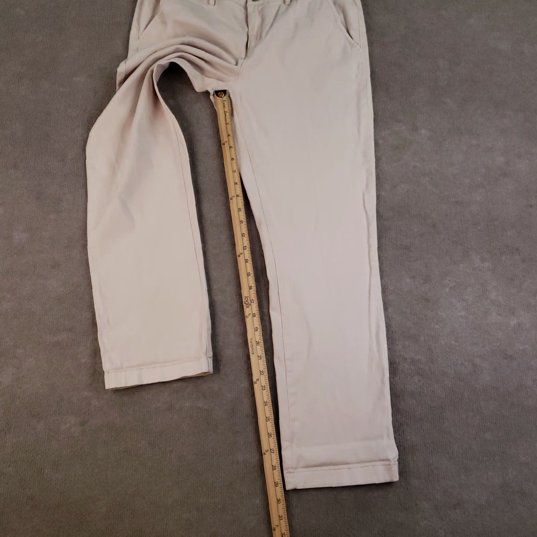 Vintage Pilcro And The Letterpress Pants Mens 31 Beige Slim Fit Hyphen Chino Classic Size 24" / US 00 / IT 34 - 2 Thumbnail