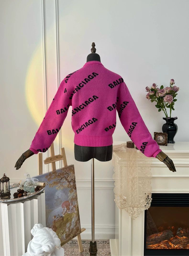 Balenciaga Balenciaga Bullet Screen Knit Sweater Women's Pink Size XS / US 0-2 / IT 36-38 - 2 Thumbnail