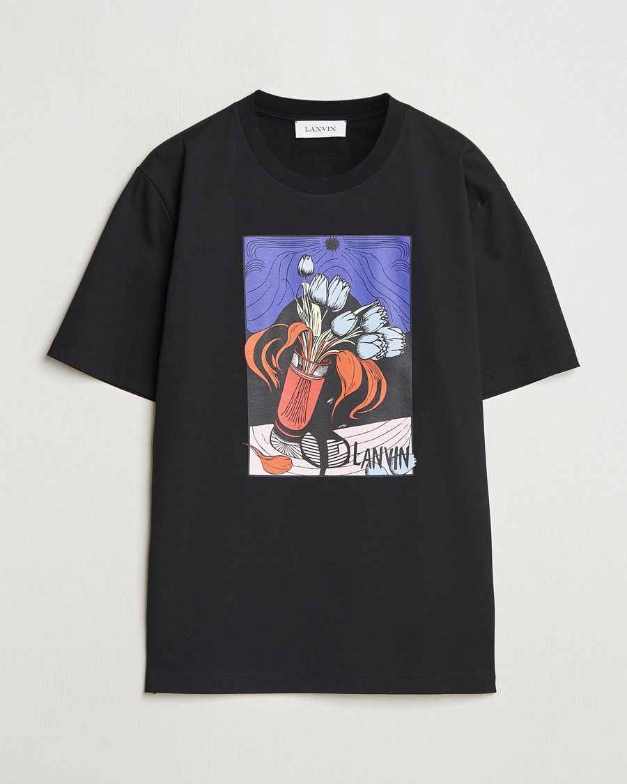 Lanvin oc11z0426 Vase Print T-Shirt in Black Size US XL / EU 56 / 4 - 1 Thumbnail