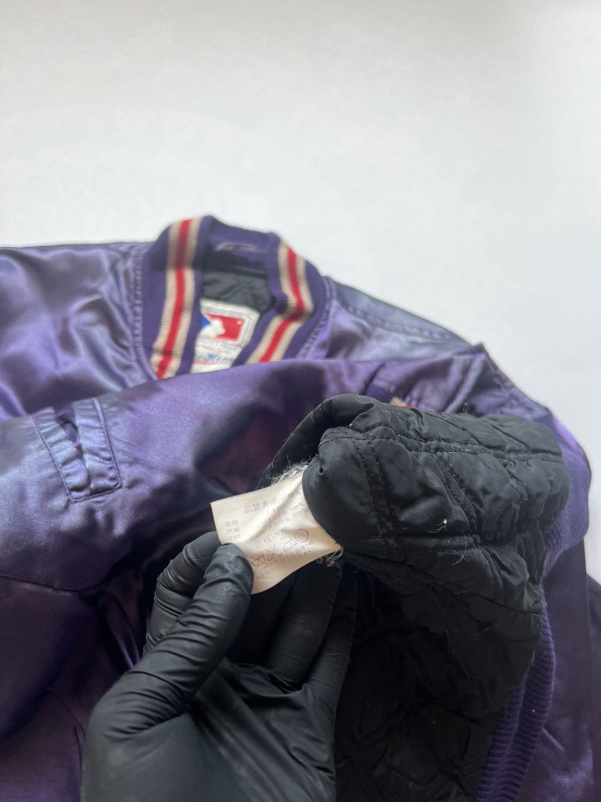 MLB Vtg Sun Faded Satin Baseball Varsity Snap Button By Machope Size US M / EU 48-50 / 2 - 9 Thumbnail
