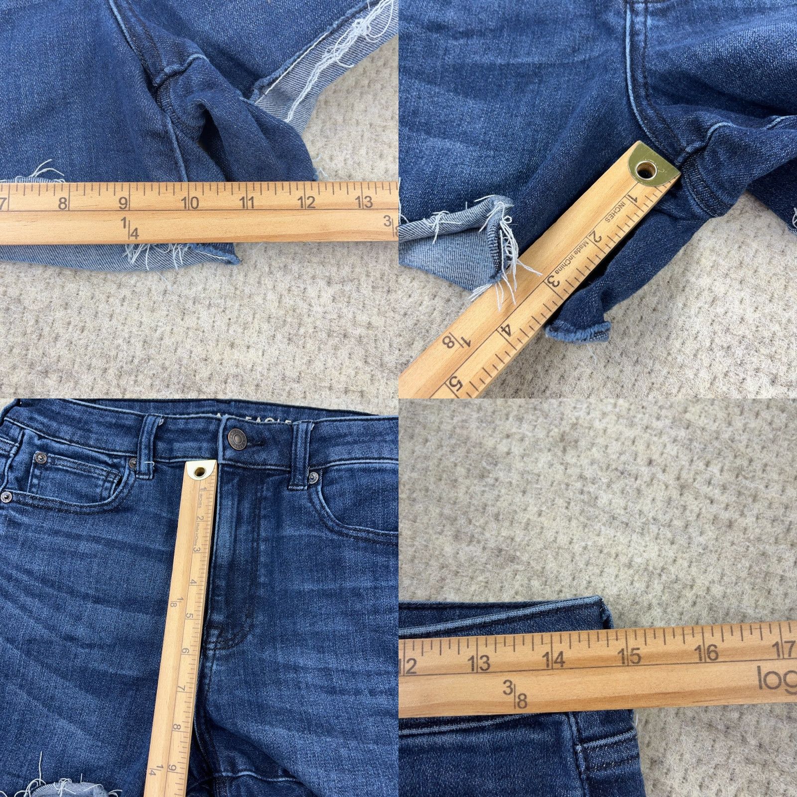 American Eagle Outfitters American Eagle Shorts Women 9 High Rise Cut Off Shortie Dark Jean Jorts Raw Hem Size 30" / US 8 / IT 44 - 8 Thumbnail