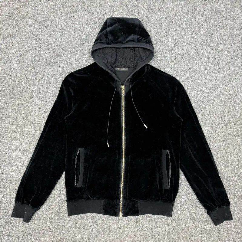 Versace Versace Black Velvet Hoodie for Men 0089 Size US XS / EU 42 / 0 - 1 Thumbnail