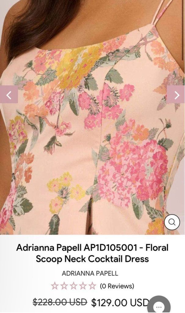 Adrianna Papell Adrianna Papell Floral Cocktail Dress Size 4 Pink Multi Size S / US 4 / IT 40 - 3 Thumbnail