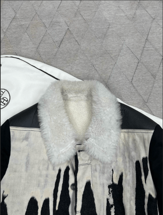 Rick Owens Rick Owens Black & White Shearling Collar Denim Jacket Size US S / EU 44-46 / 1 - 4 Thumbnail