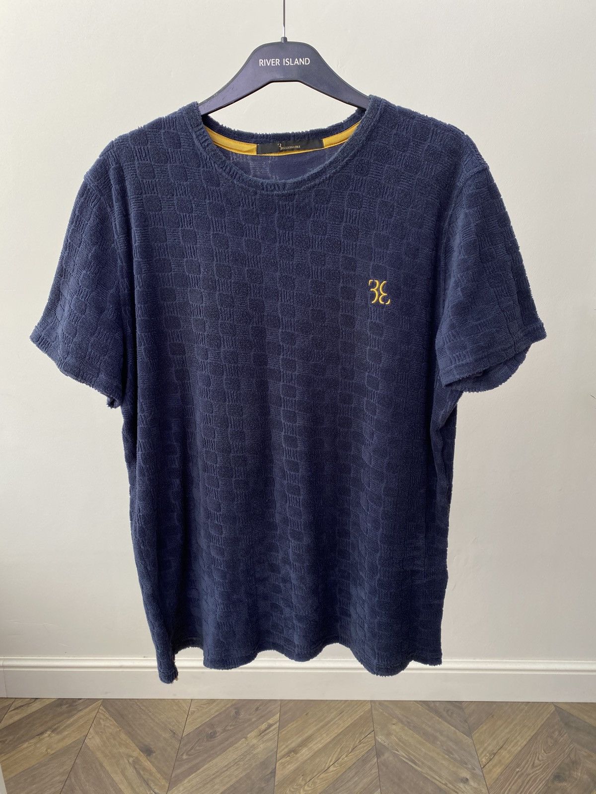 Billionaire Couture Vintage Billionaire Textured T-Shirt Navy Embroidered Logo Size US L / EU 52-54 / 3 - 2 Thumbnail