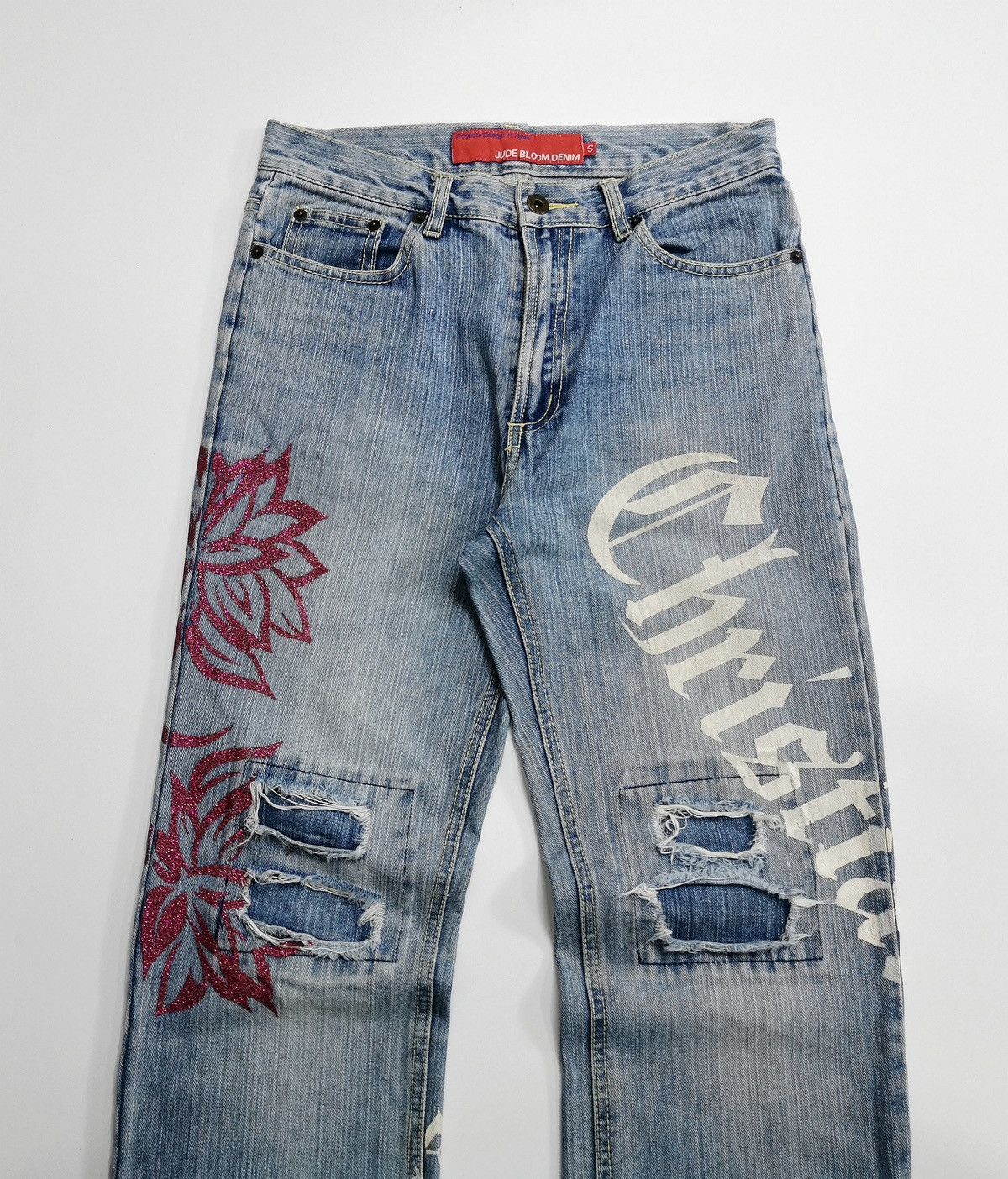 Le Grande Bleu (L.G.B.) Madonnalily Christianity Jude Bloom Prints Denim Jeans Size US 29 - 4 Thumbnail