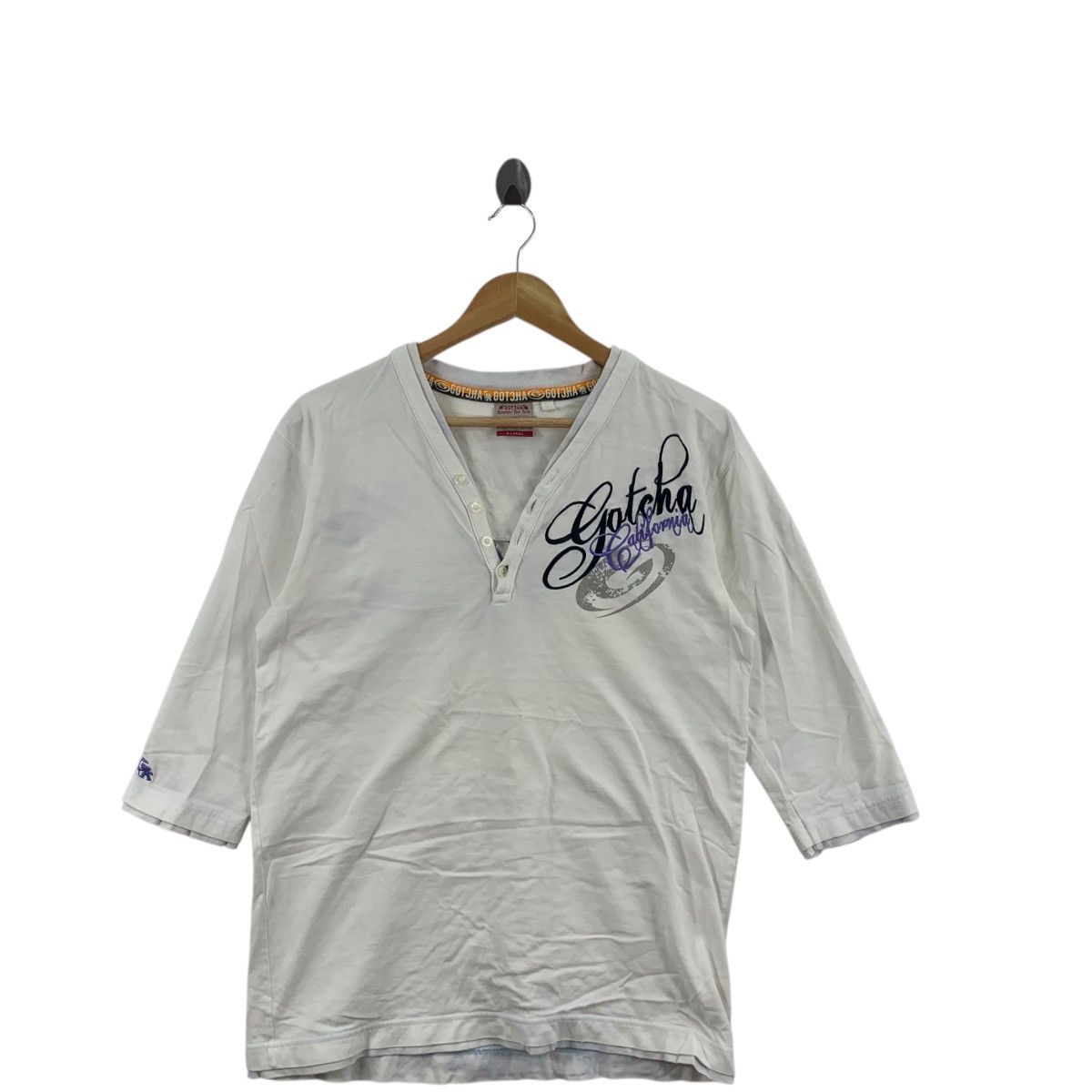 Gotcha GOTCHA CALIFORNIA Weather Proven Henley Tee Shirt Top Size XL / US 12-14 / IT 48-50 - 3 Thumbnail