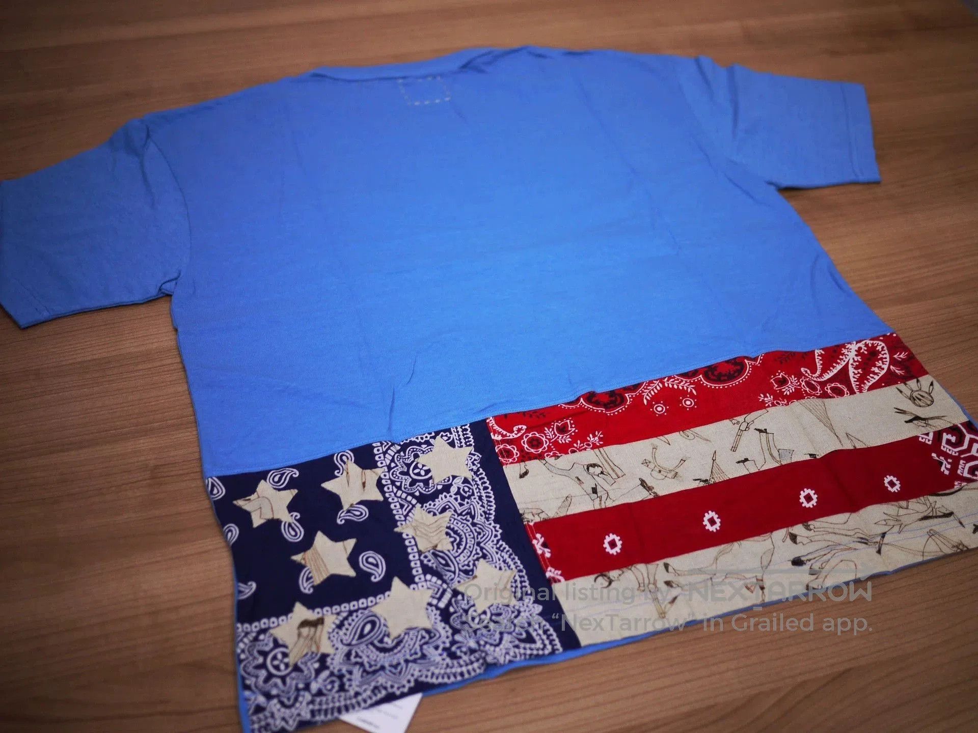 Visvim Blue Short-Sleeve Shirt with Bandana Print Hem. Size US S / EU 44-46 / 1 - 2 Thumbnail