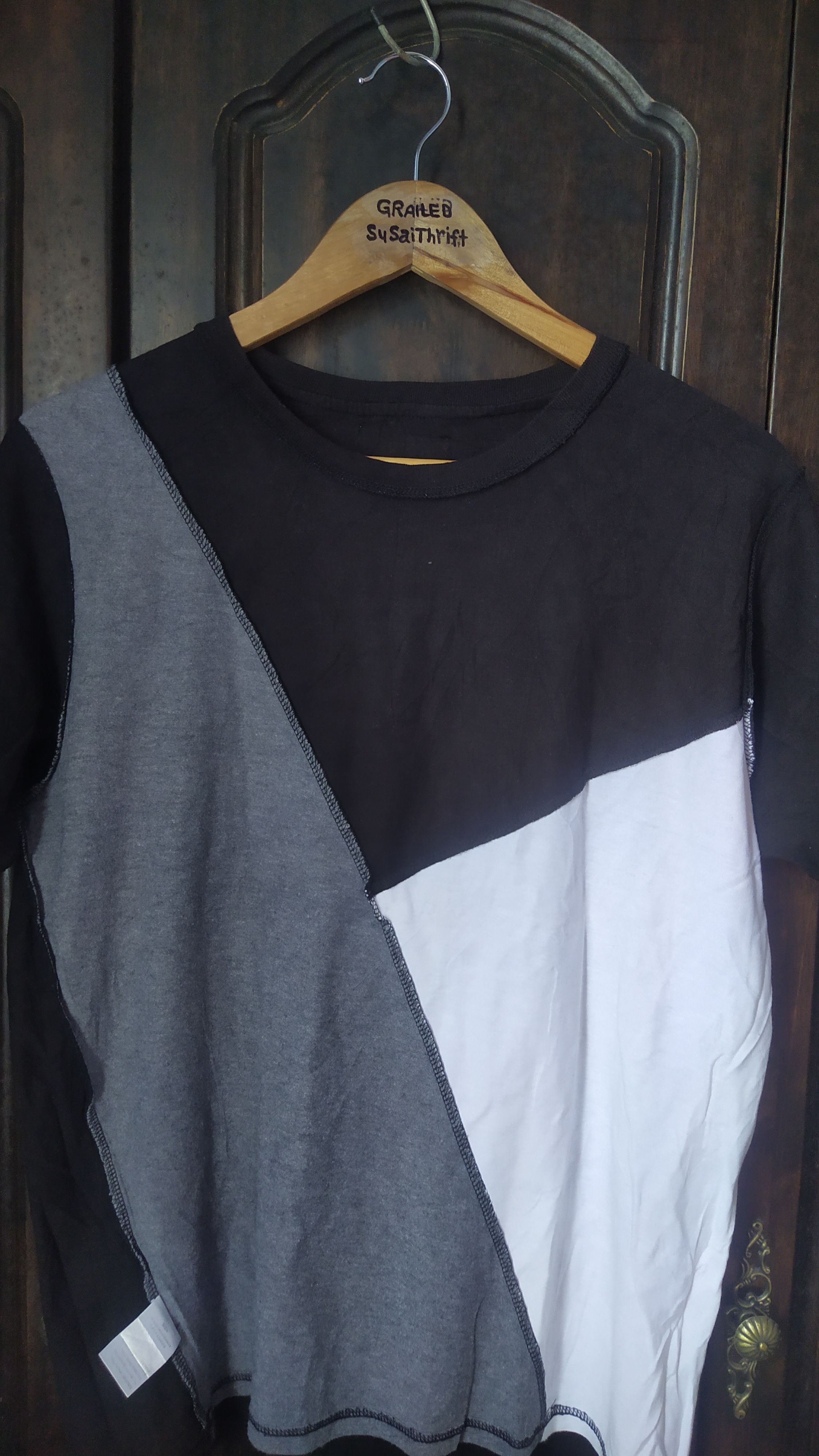 Japanese Brand Back Number Japan Geometric Colorblock T-Shirt Size US L / EU 52-54 / 3 - 5 Thumbnail