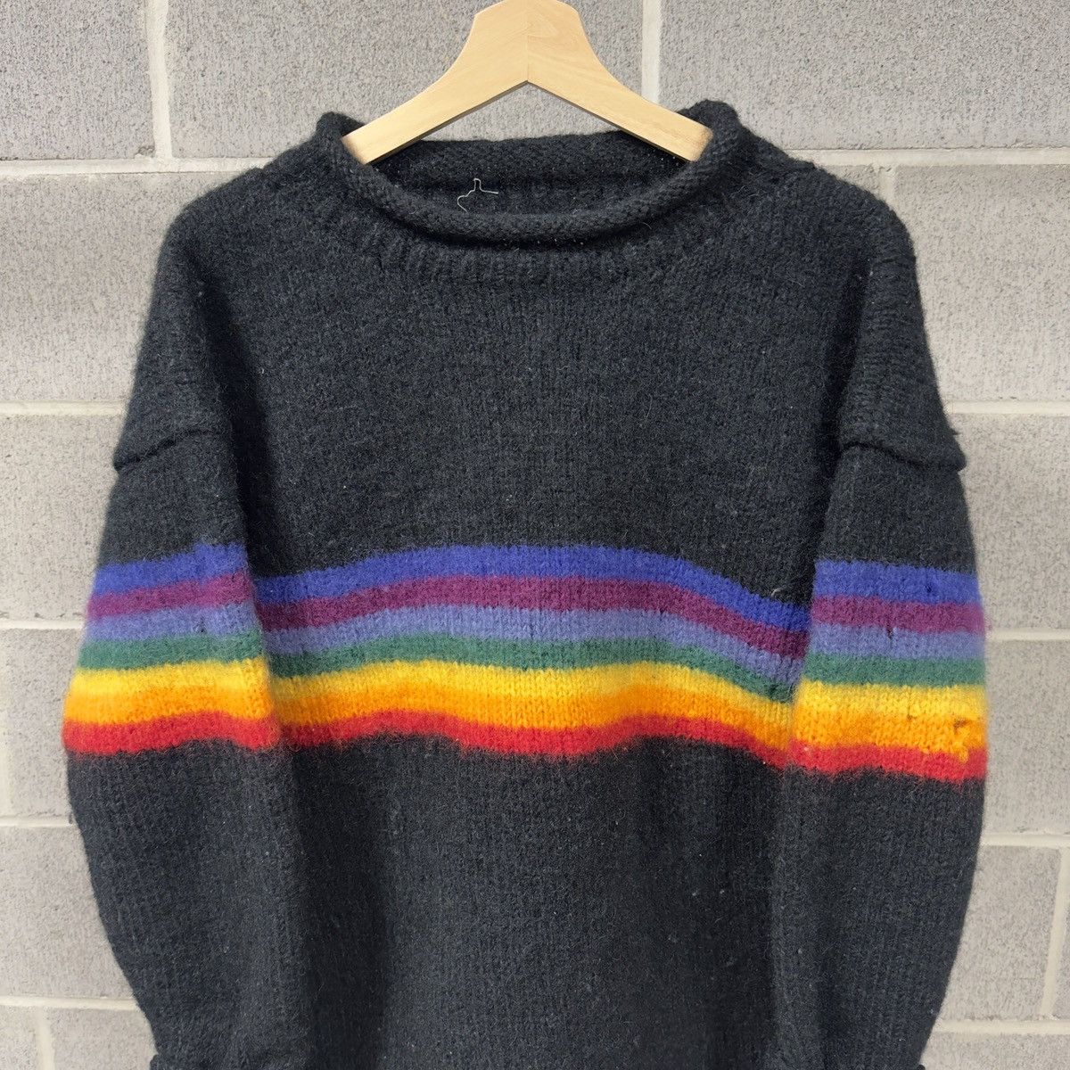 Vintage Vintage Distressed Rainbow Striped Knit Sweater ERD Grunge Size US L / EU 52-54 / 3 - 4 Thumbnail