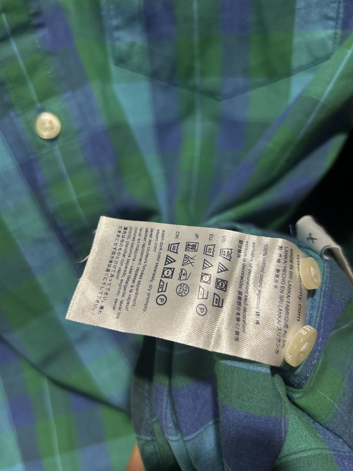 Tommy Hilfiger Tommy Hilfiger Custom Fit Green Blue Plaid Shirt Size US S / EU 44-46 / 1 - 6 Thumbnail