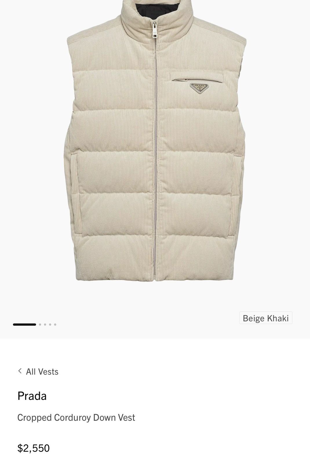 Prada Beige Prada corduroy vest Size US L / EU 52-54 / 3 - 10 Thumbnail
