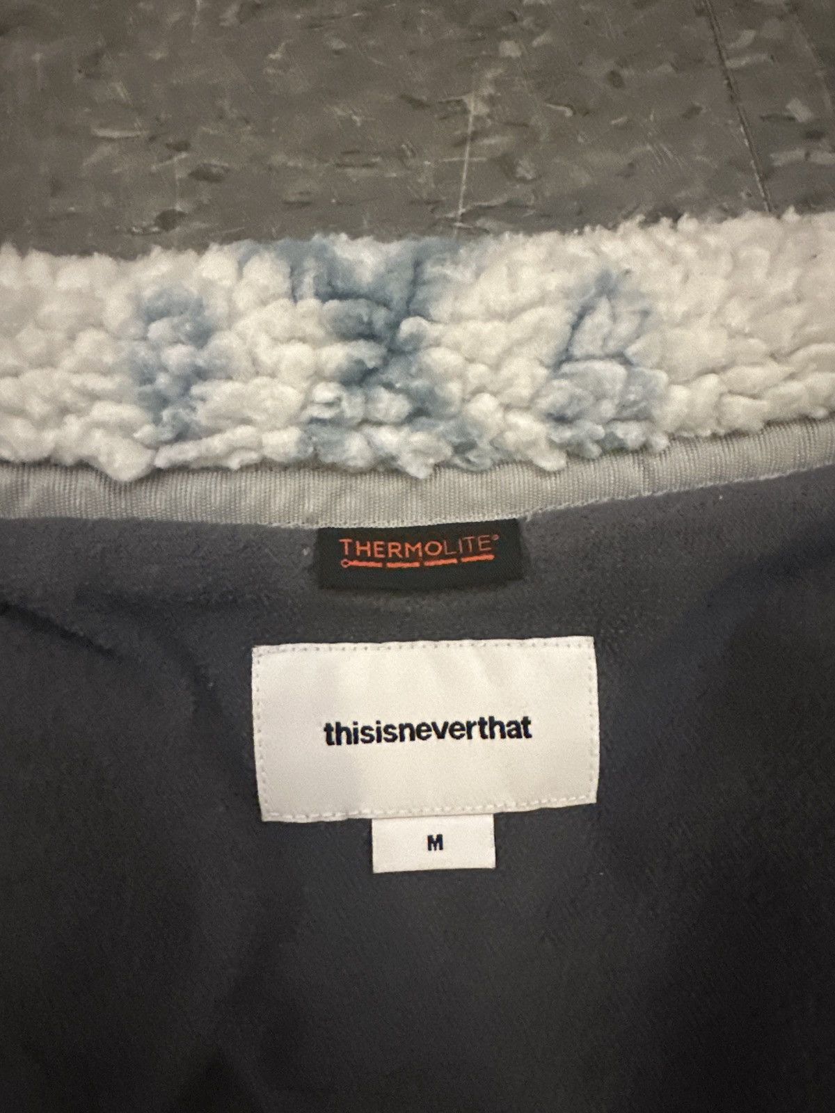 thisisneverthat RARE Korean BLUE & WHITE Patterned Fleece Size US M / EU 48-50 / 2 - 4 Thumbnail