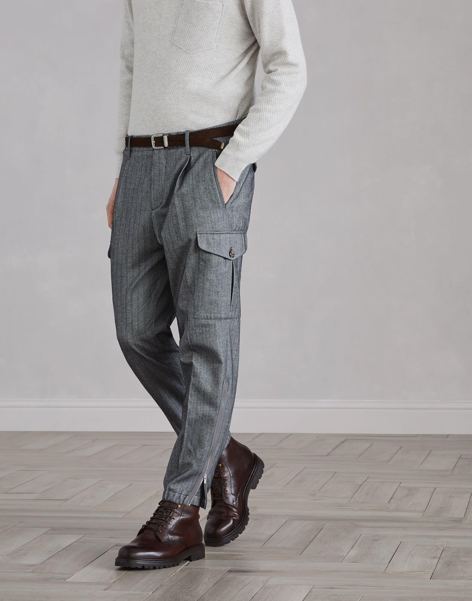 Brunello Cucinelli o1la1rc1a0925 Pants in Grey Size US 34 / EU 50 - 1 Thumbnail