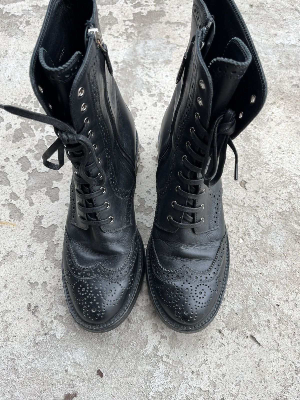 Prada MIU MIU Leather Studded Heels Combat Boots Y2K Shoes Size US 8 / IT 38 - 3 Thumbnail