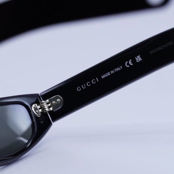 Gucci Gucci GG1634S 006 Sunglasses Black Cat Eye Frame, Grey Size ONE SIZE - 8 Thumbnail