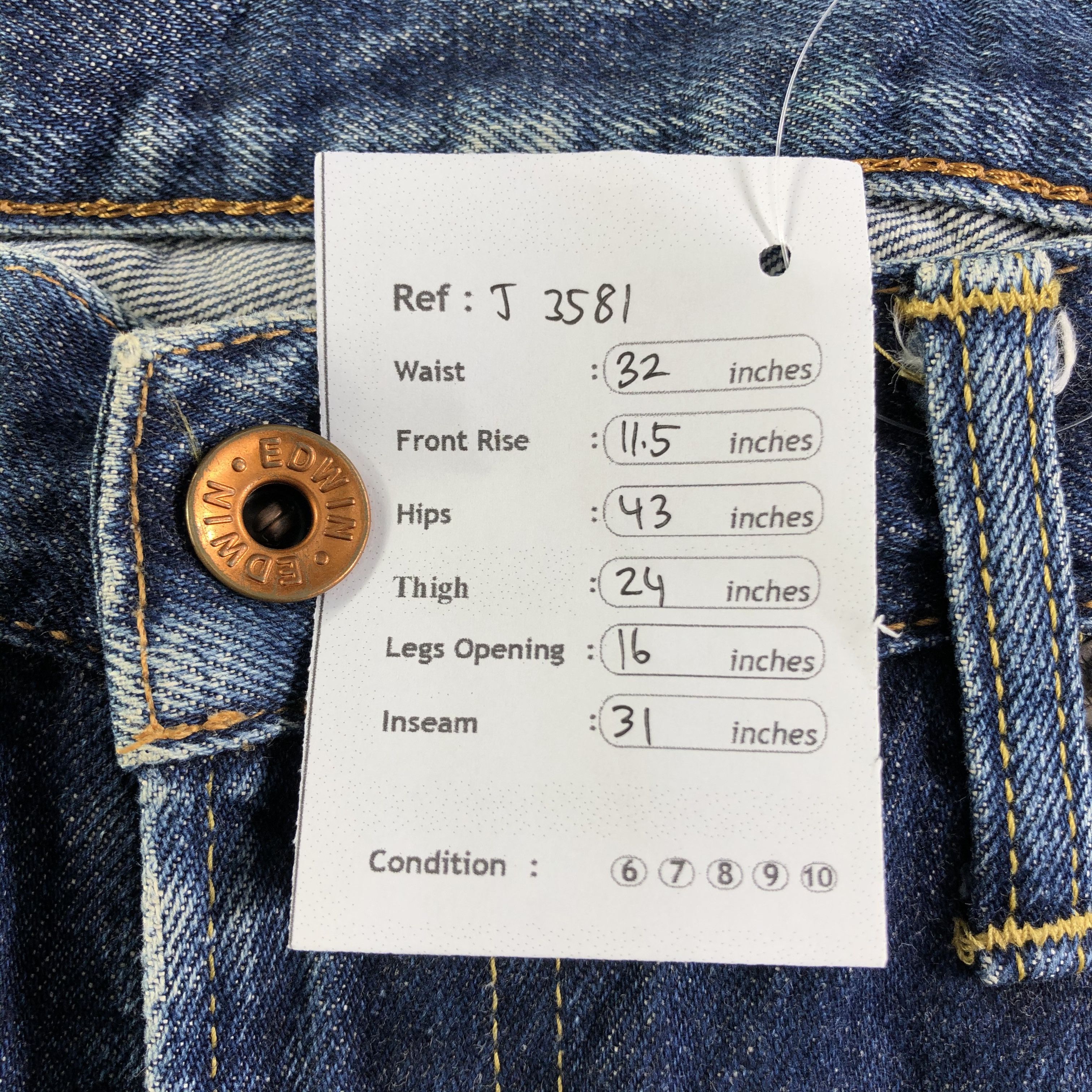 Edwin Vintage Blue Wash Edwin 505 Jeans-J3581 Size US 32 / EU 48 - 13 Thumbnail