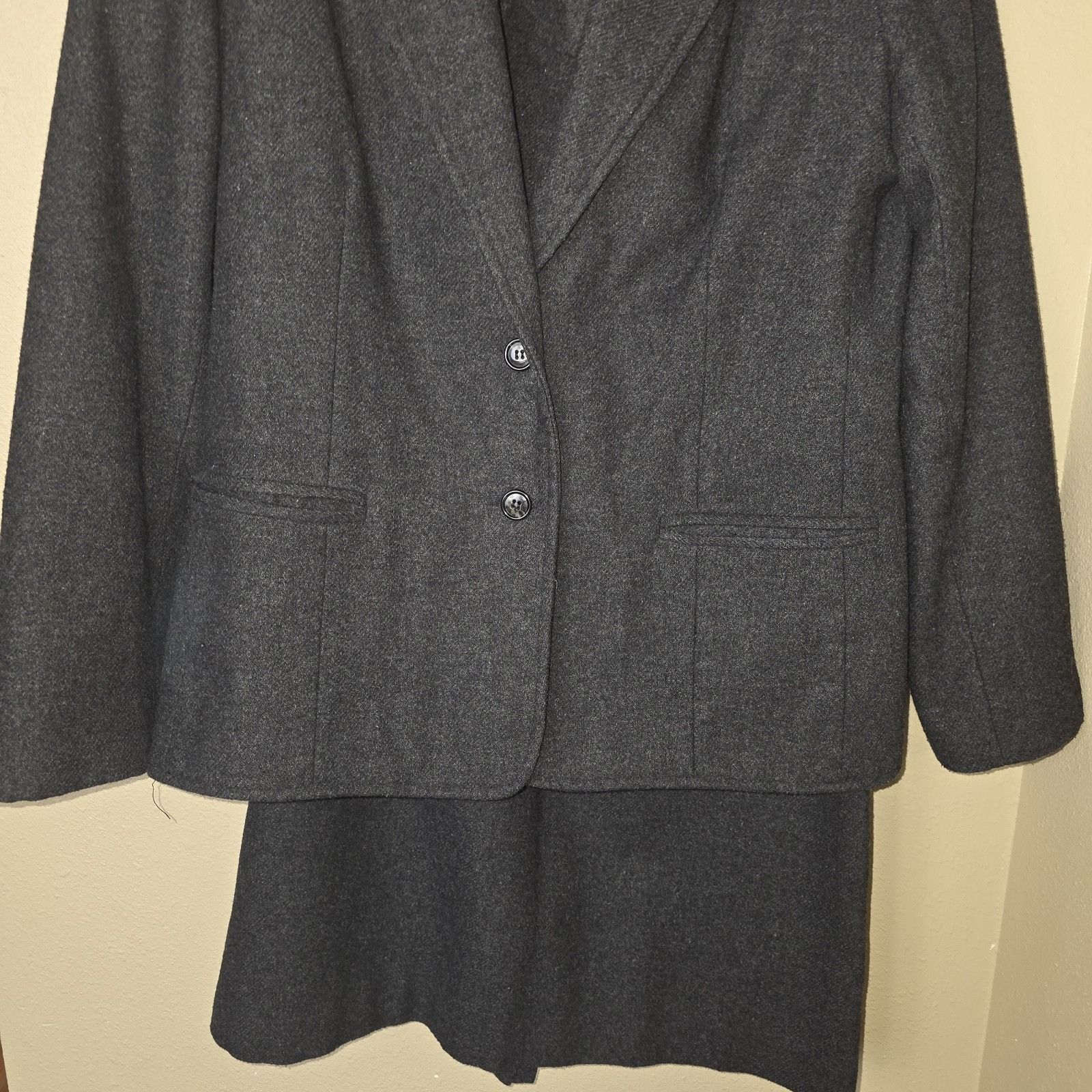 Other Vintage Robbie Sport Wool Skirt Suit Set 13/14 Gray 80s 90s Size XL / US 12-14 / IT 48-50 - 3 Thumbnail
