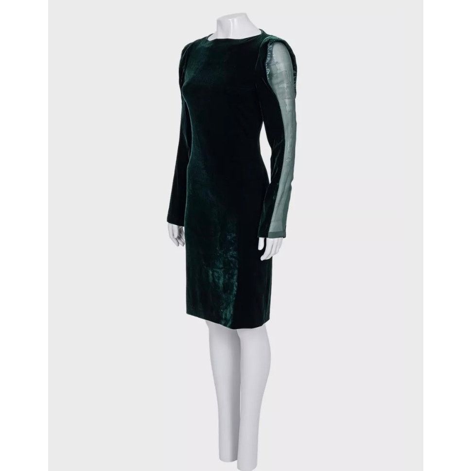 Jean Paul Gaultier Jean Paul Gaultier Velvet Sheer Insert Dress - Size M Size S / US 4 / IT 40 - 2 Thumbnail
