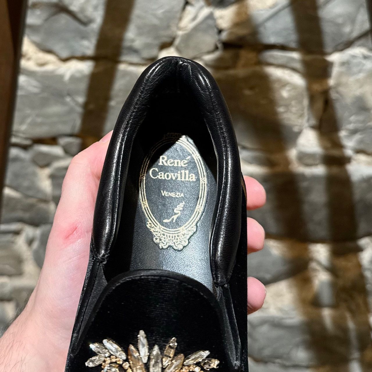 Rene Caovilla René Caovilla Black Velvet Crystals Embellished Sneakers Size US 6 / IT 36 - 13 Thumbnail
