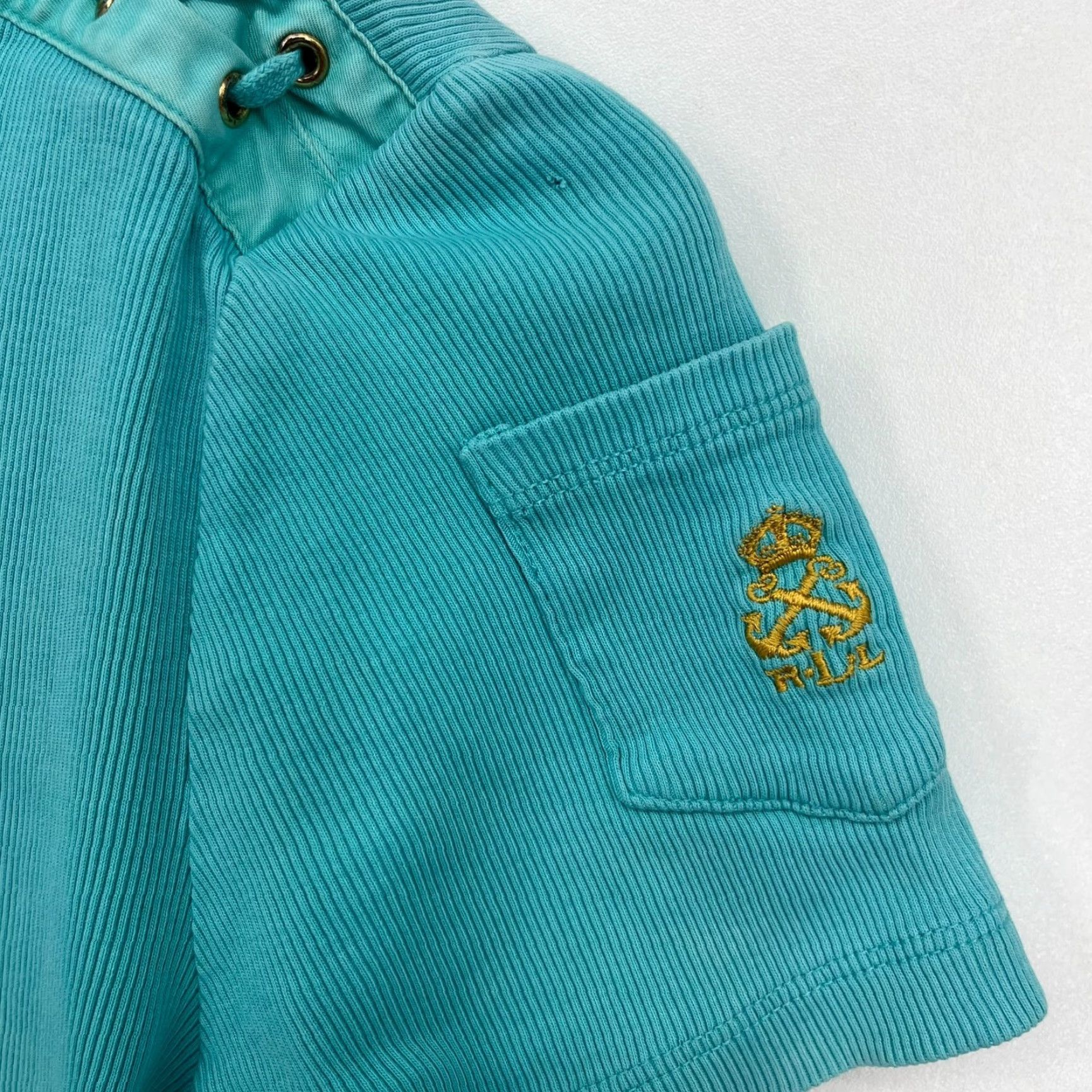 Ralph Lauren Lauren Ralph Lauren Blouse Women's M Blue Logo Ribbed Tie Clouse Accent Shirt Size M / US 6-8 / IT 42-44 - 7 Thumbnail
