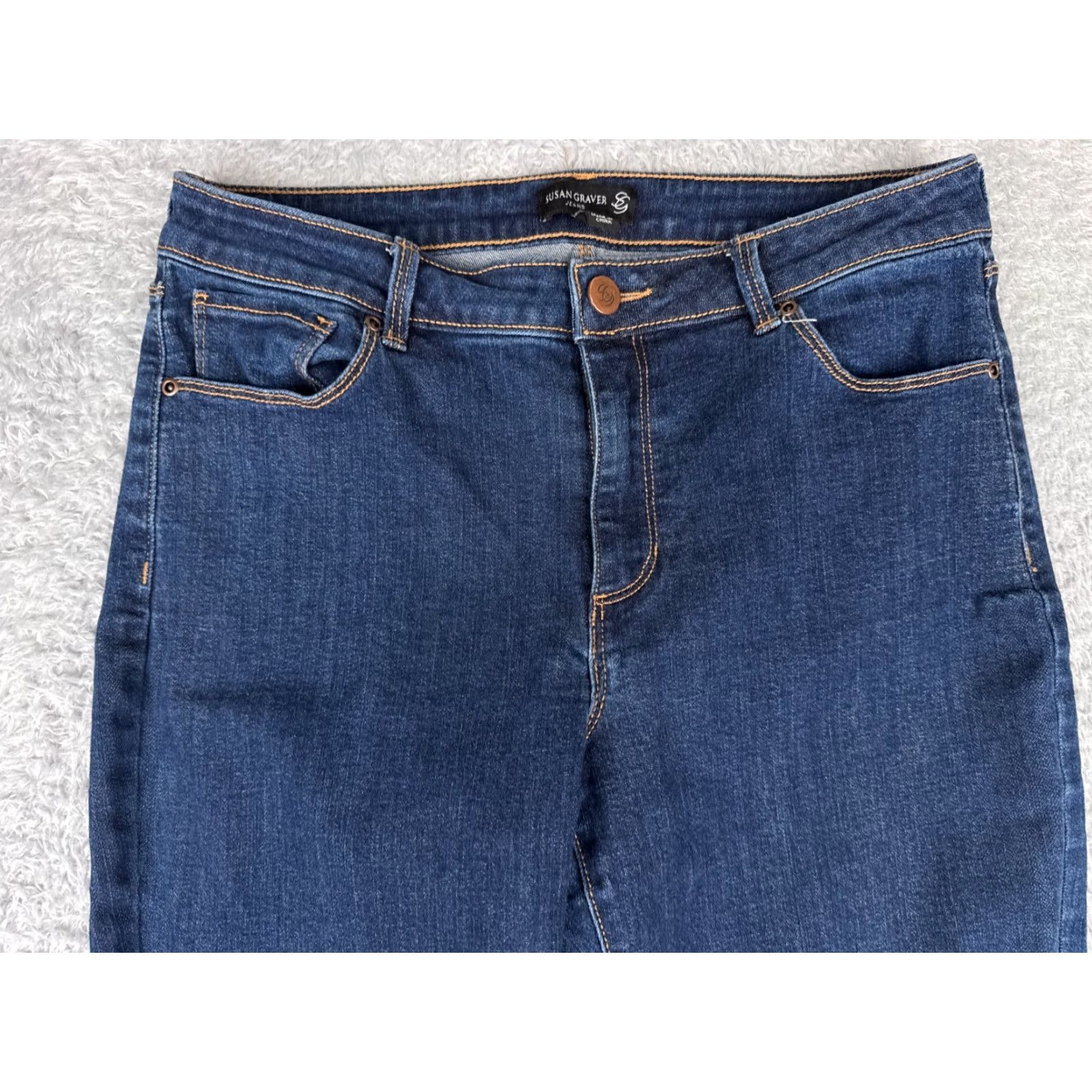 Almost Famous Almost Famous Jeans Womens 6 Blue Denim Bootcut Mid Rise 30x30 Studded Embroidered Size 28" / US 6 / IT 42 - 7 Thumbnail