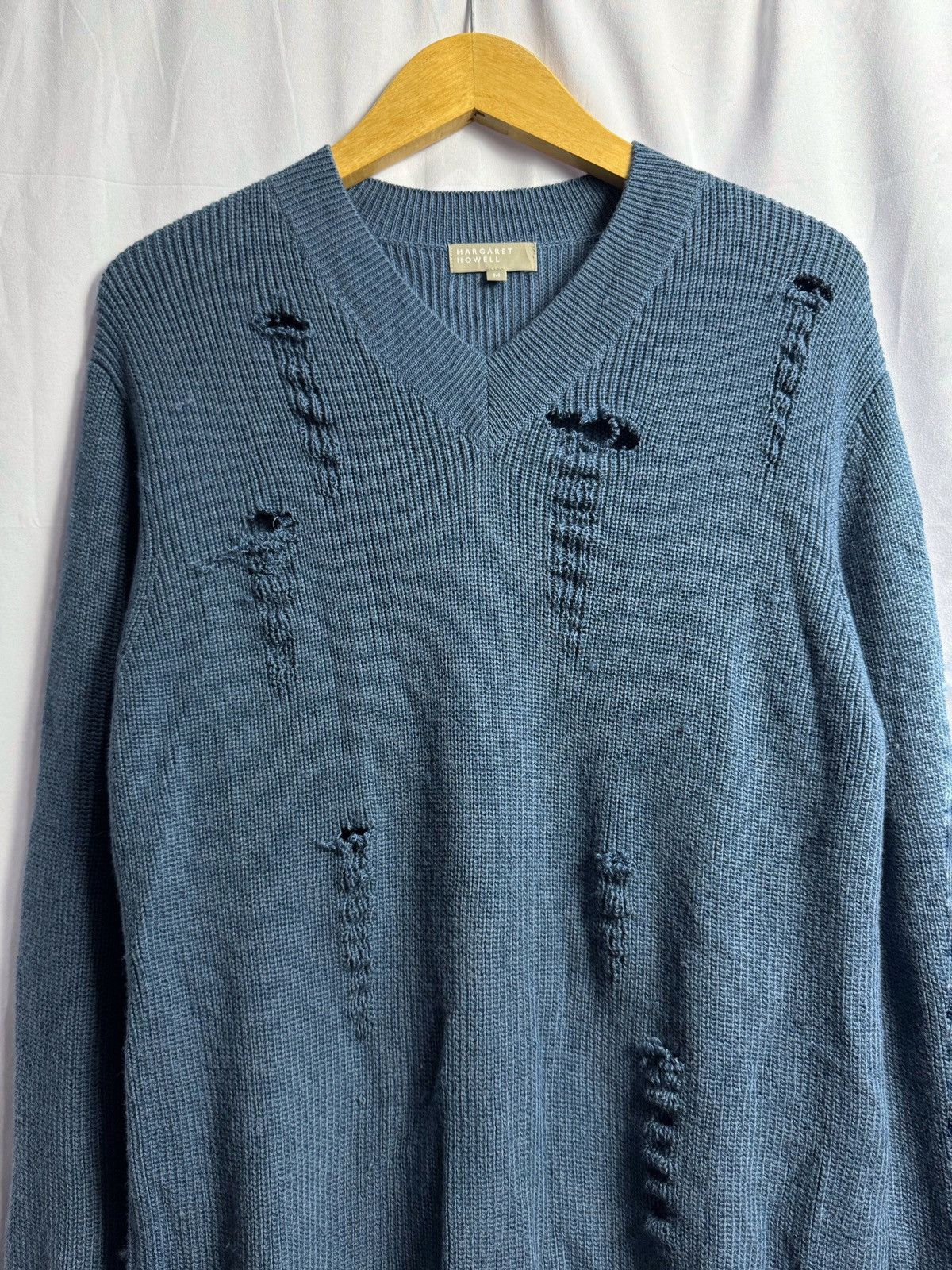 Beauty Beast × Japanese Brand Margaret Howell MHL Distressed Knit Size US M / EU 48-50 / 2 - 2 Thumbnail