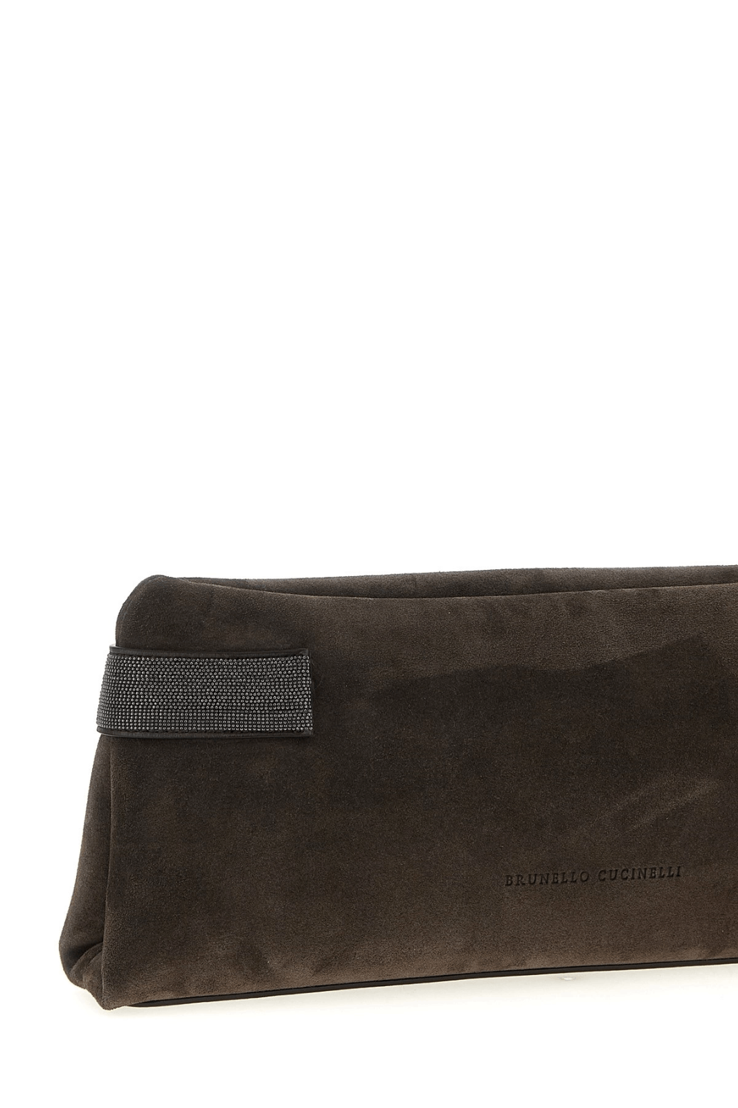 Brunello Cucinelli BRUNELLO CUCINELLI Pine Cone Brown Suede Pouch Size ONE SIZE - 3 Thumbnail