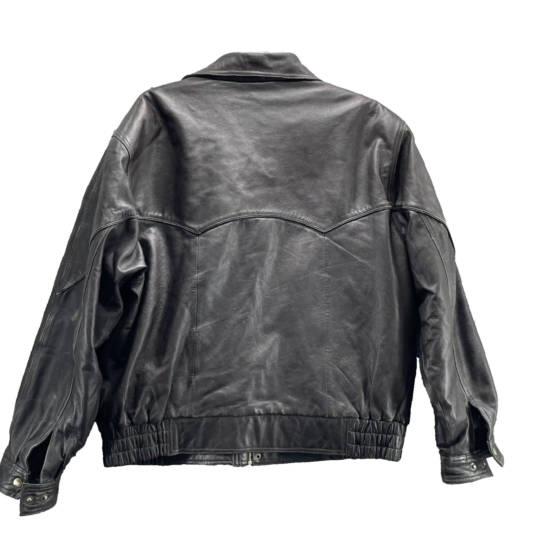 Vintage VINTAGE SAGUARO Western Leather Bomber Jacket Men Large Baggy Biker Aviator Moto Y2K 90s Brown Leather Jacket Men Large Baggy Moto Y2K 90s Size US L / EU 52-54 / 3 - 2 Thumbnail