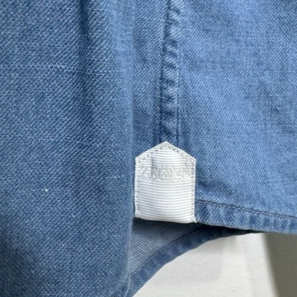 Ermenegildo Zegna Zegna Bleached Button-Up Denim Shirt Blue Men’s XL Size US XL / EU 56 / 4 - 6 Thumbnail