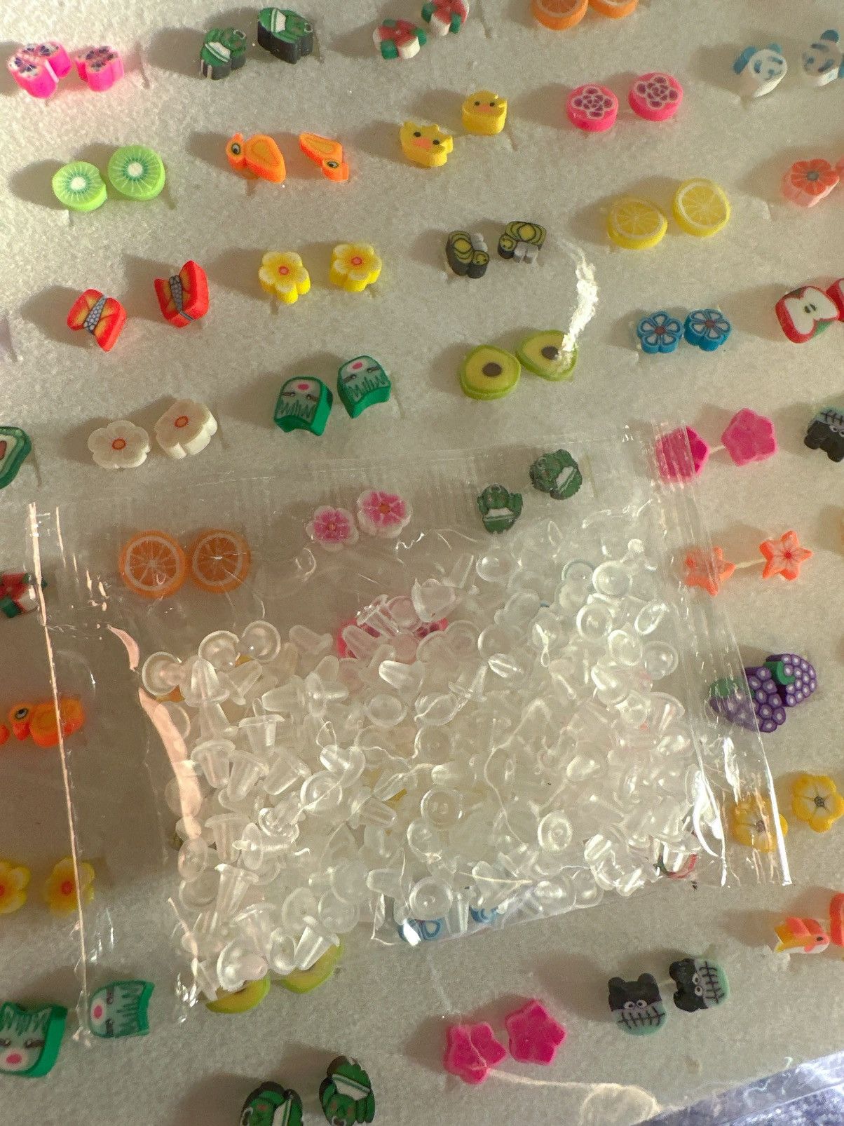 Designer 10 pairs baby earrings studs plastic harmless post lightwe Size ONE SIZE - 8 Thumbnail