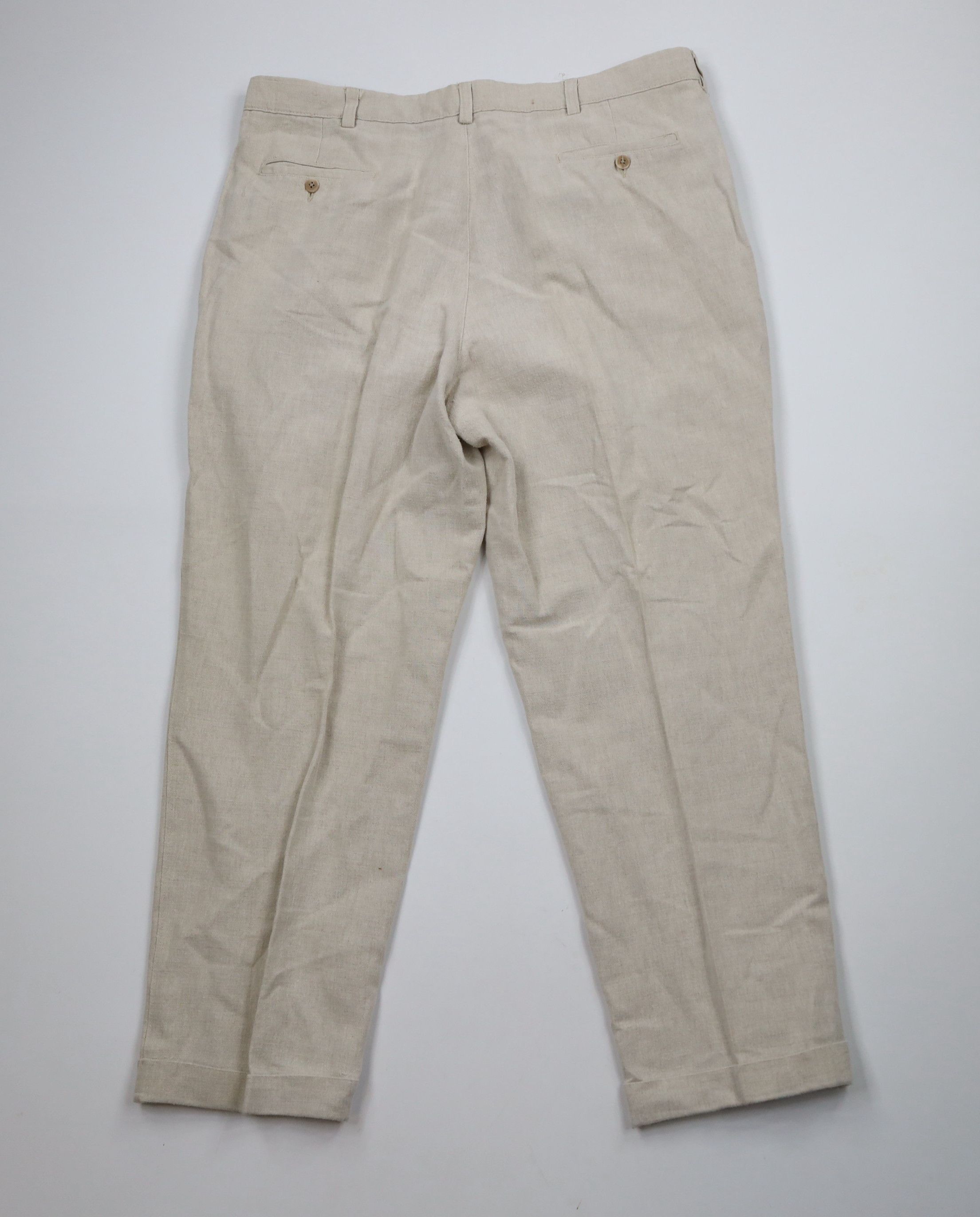 Vintage Vintage 90s Streetwear Cuffed Linen Blend Chino Pants Size US 38 / EU 54 - 9 Thumbnail