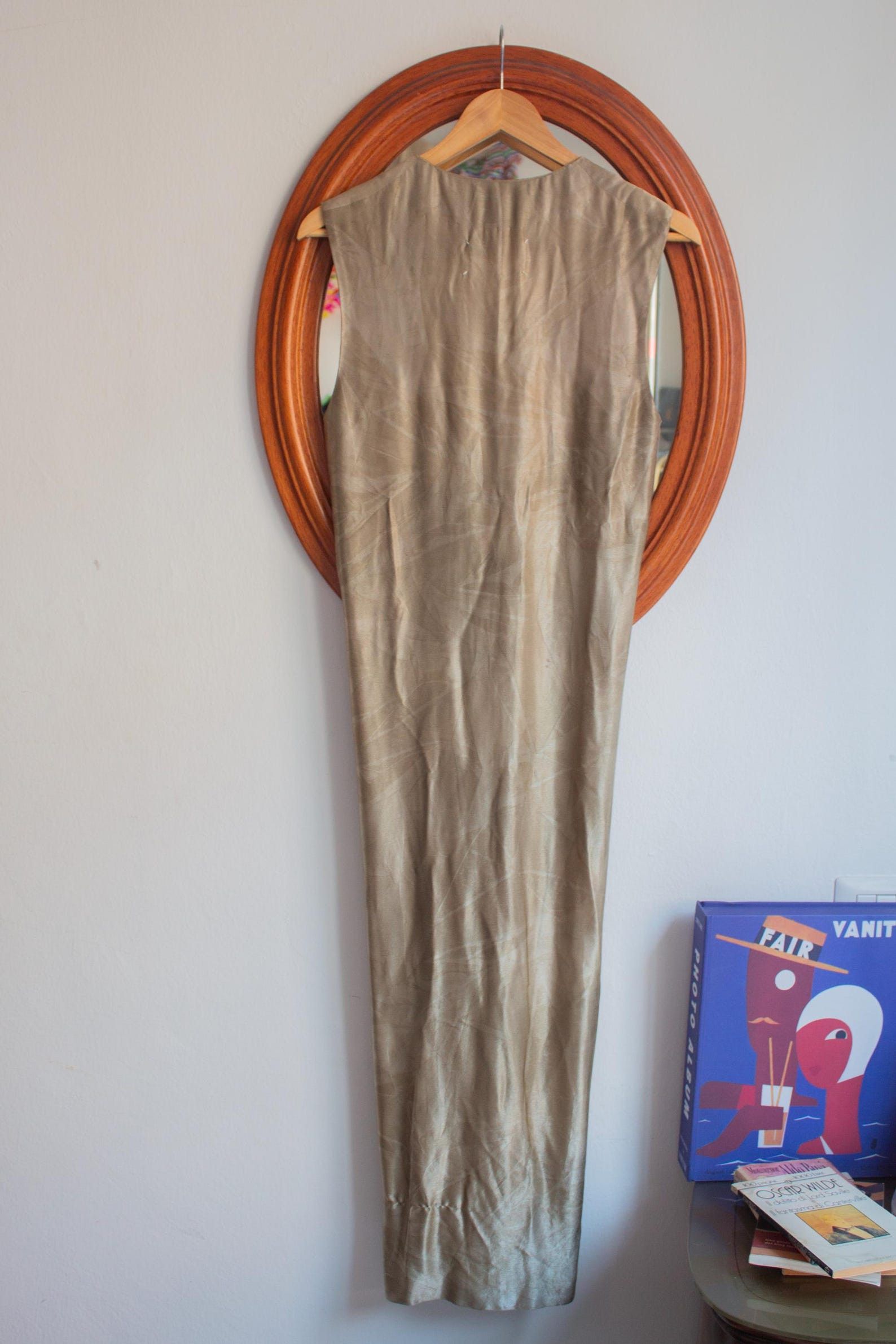 Maison Margiela Maison Martin Margiela 2001 Champagne Viscose Midi Dress Size S / US 4 / IT 40 - 5 Thumbnail