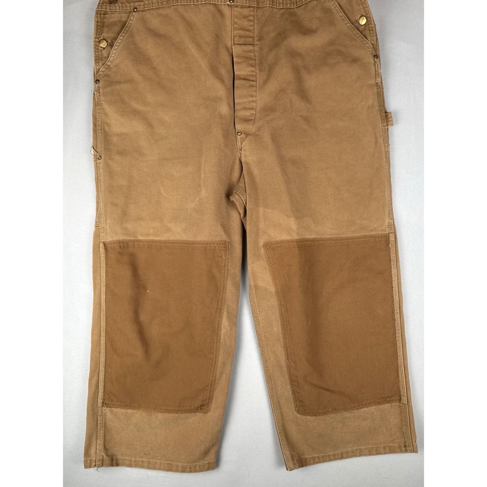 Carhartt VINTAGE Carhartt Union Made Double Knee Overalls USA Distressed Faded Workwear Brown 46 Mens Size US 30 / EU 46 - 7 Thumbnail