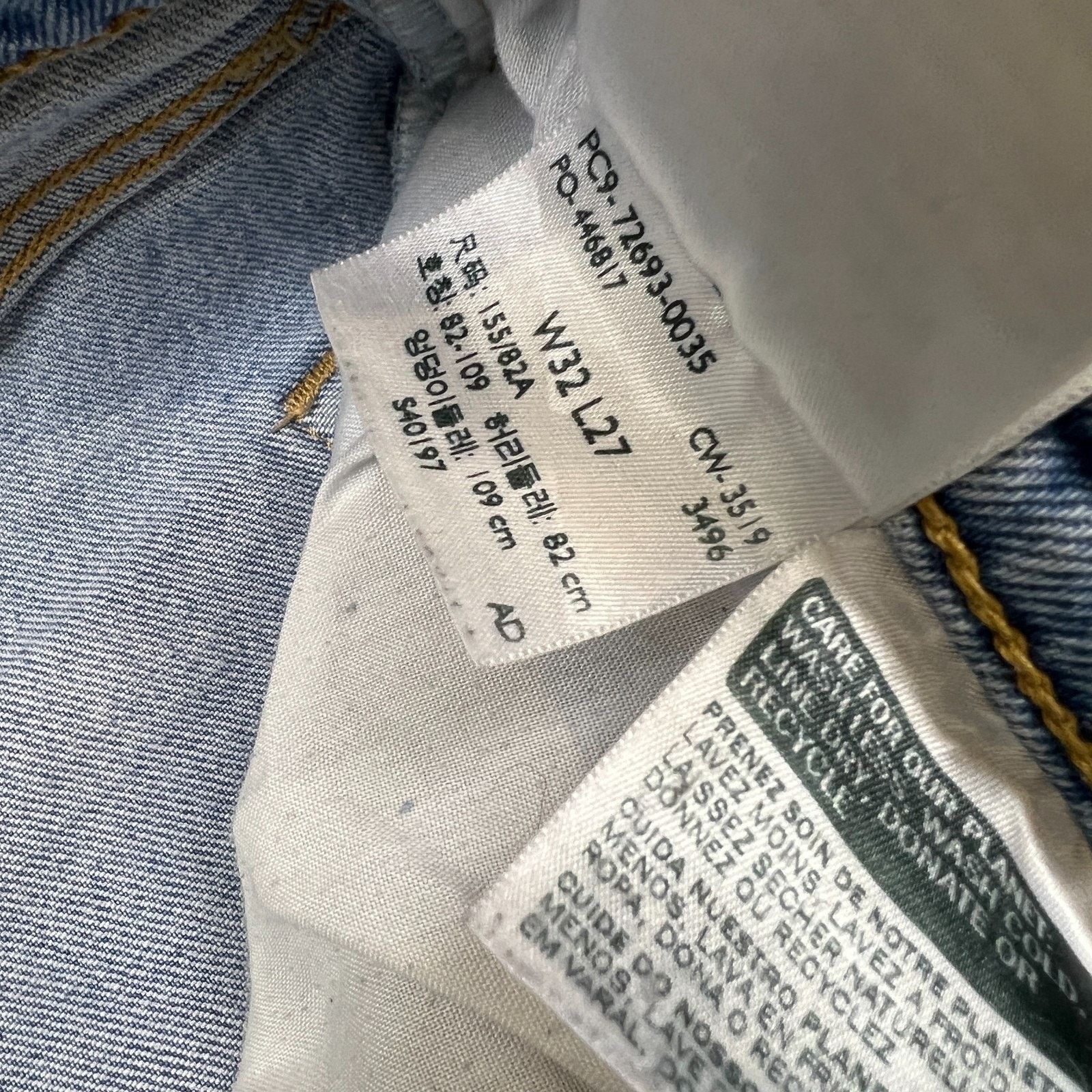 Levi's Levi's Ribcage Straight Jean 32x27 Blue Distressed High Rise Size 32" / US 10 / IT 46 - 13 Thumbnail