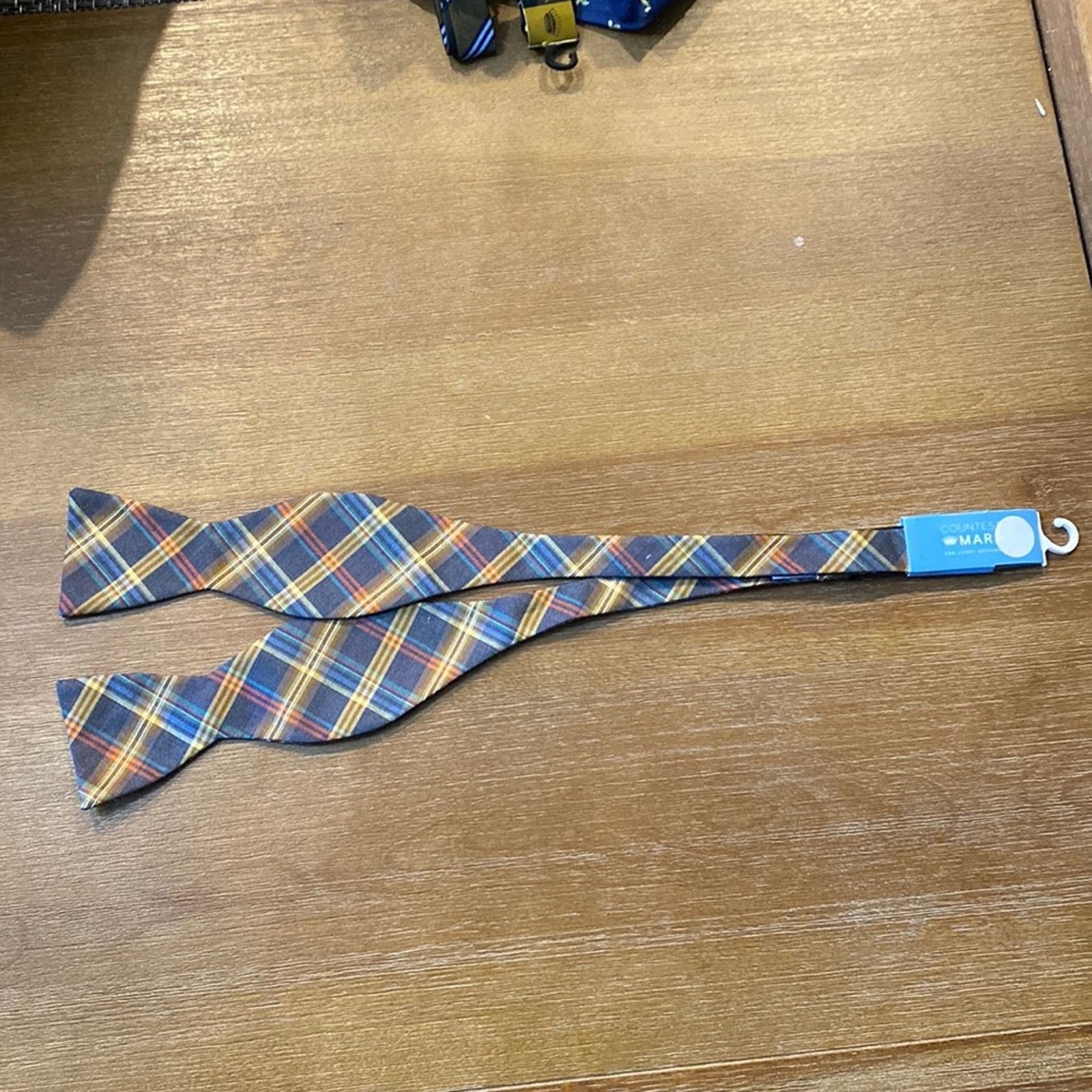 Countess Mara Countess Mara Sea-Mel plaid silk blend bow tie formal Size ONE SIZE - 2 Thumbnail